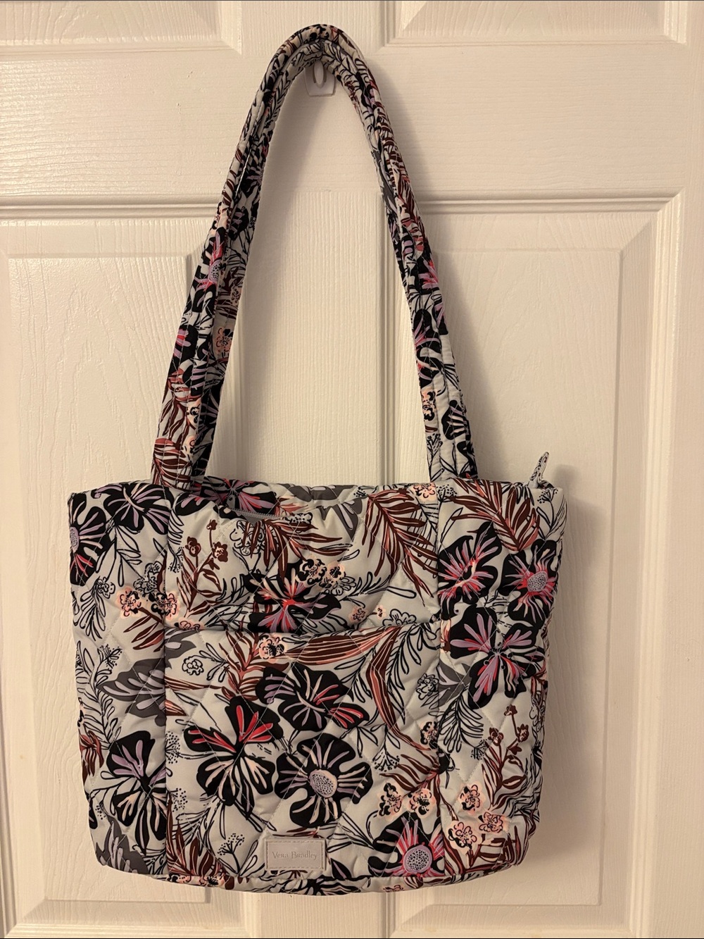 Vera Bradley Floral Waterproof Purse in Pink, Black & White